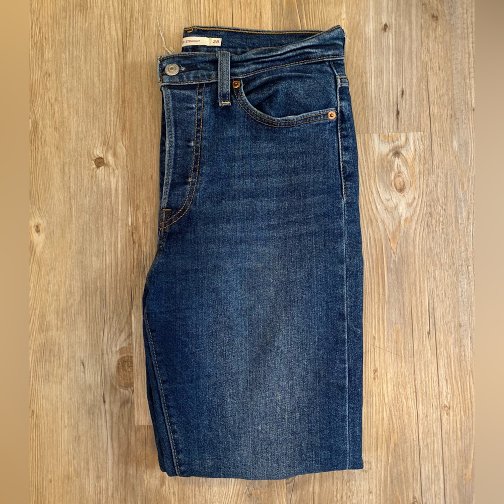 Levi's Dark Blue Wedgie Straight Jeans